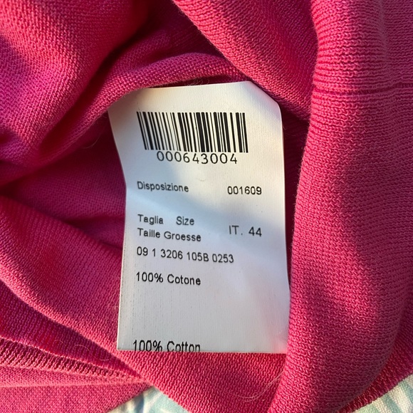Piazza Sempione 100% Cotton Pink Cardigan Short Sleeve IT 44 US 8 - Picture 7 of 9